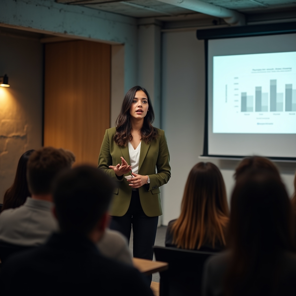 Prezentare de proiect în fața unui grup