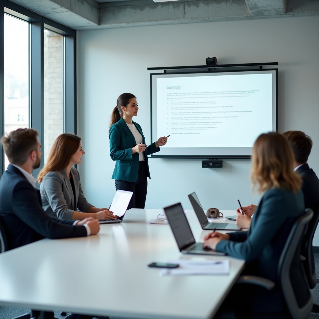 Sesiune de training în sală de conferință
